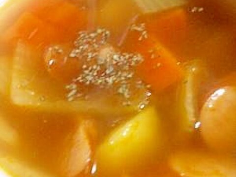 カレー味のポトフ風スープ